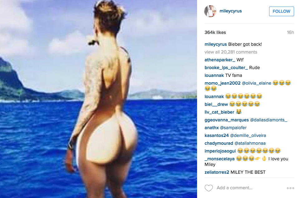 Miley Cyrus maks fun of Justin Bieber