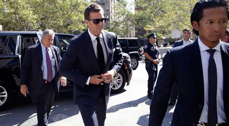 New England Patriots quarterback Tom Brady arrives at federal court. (Mary Altaffer/AP)