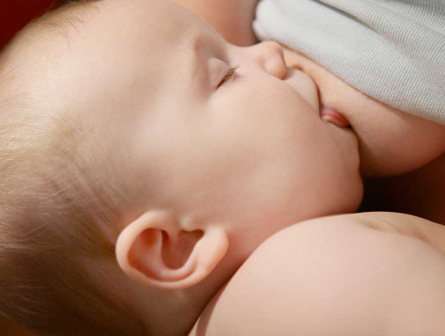 Breastfeeding or nursing is feeding of babies and young children with milk from a female breast.