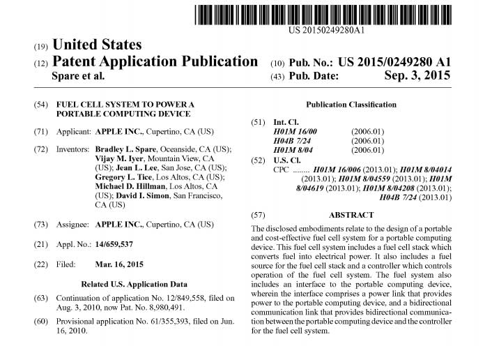 Apple US Patent Application, Abstract, and details. Image: Free Patents Online.