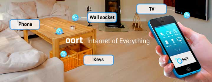 Oort envisions a home that can be seamlessly controlled by its app. Oort is the world's first home automation system. It uses of low-energy Bluetooth beacon technology, which sends signals wirelessly from your app or wristband. Credit: International Business Times