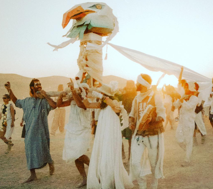 Wedding Parade at the Burning Man Festival shot at 35 mm. Image credit: @eladbari