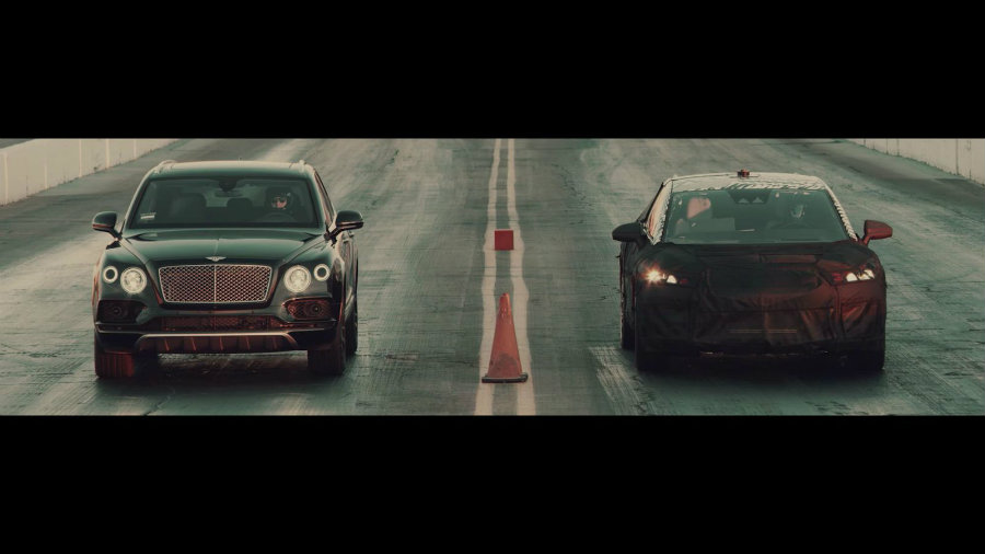Faraday Future published a video where their new model outruns vehicles from Tesla, Ferrari, and Bentley in three quick drag races. Photo credit: Faraday Future Youtube Channel / CNET