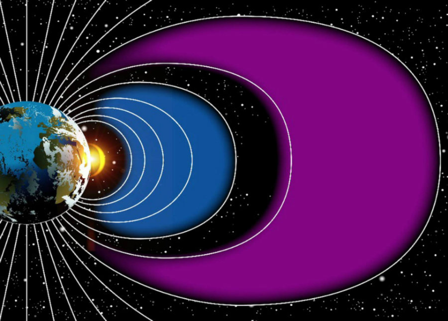 These interactions sometimes create a barrier around Earth against high-energy particle radiation found in space. Image credit: NASA’s Goddard Space Flight Center / Genna Duberstein / Sci News