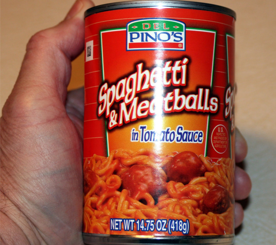 Del Pino's Spaghetti & Meatballs can.