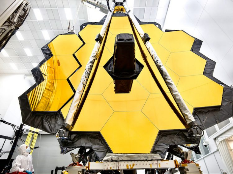 James Web Space Telescope's massive 6.5-meter primary mirror. Image Credit: NASA/Chris Gunn