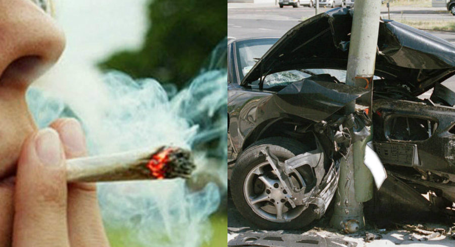 A new insurance study links increased car crash claims with legalized recreational marijuana. Image credit: Conservative Post