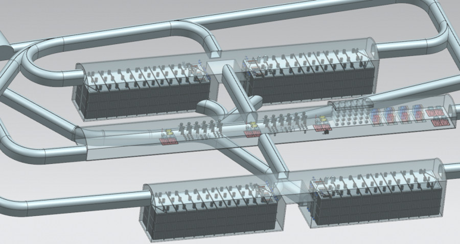 Schematics of the modular DUNE laboratory. Image Source: DUNE Science