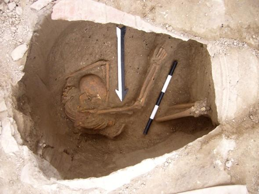 Some of the Canaanite remains found in jars. Image Credit: Dr. Claude Doumet-Serhal / National Geographic