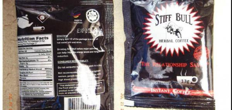 Stiff Bull Herbal Coffee. Image Credit: U.S. Food and Drug Administration