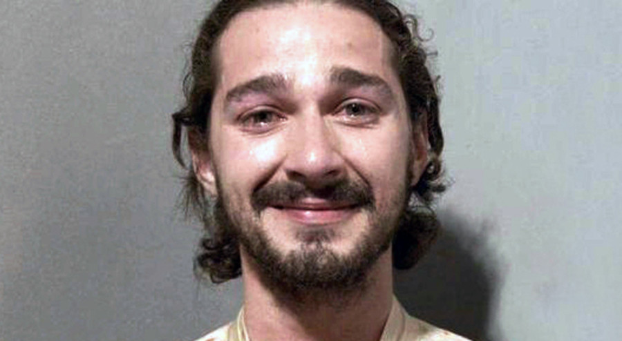 LeBeouf after being arrested in 2014. Image Credit: AV Club