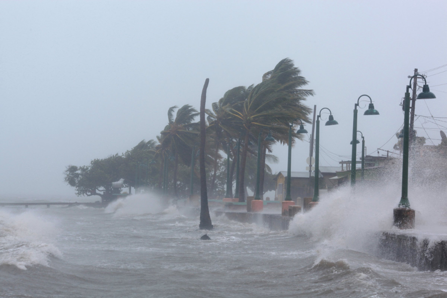 Waves caused by Irma crashing against a sea wall in Puerto Rico. Image Credit: Alvin Baez / Reuters