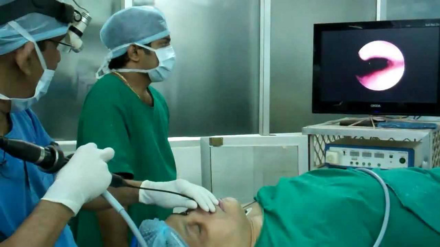 Endoscopes are used in typical medical check ups - as throat or nose examinations -, but also at ongoing operations. Image credit: Dr Paulose Youtube Channel