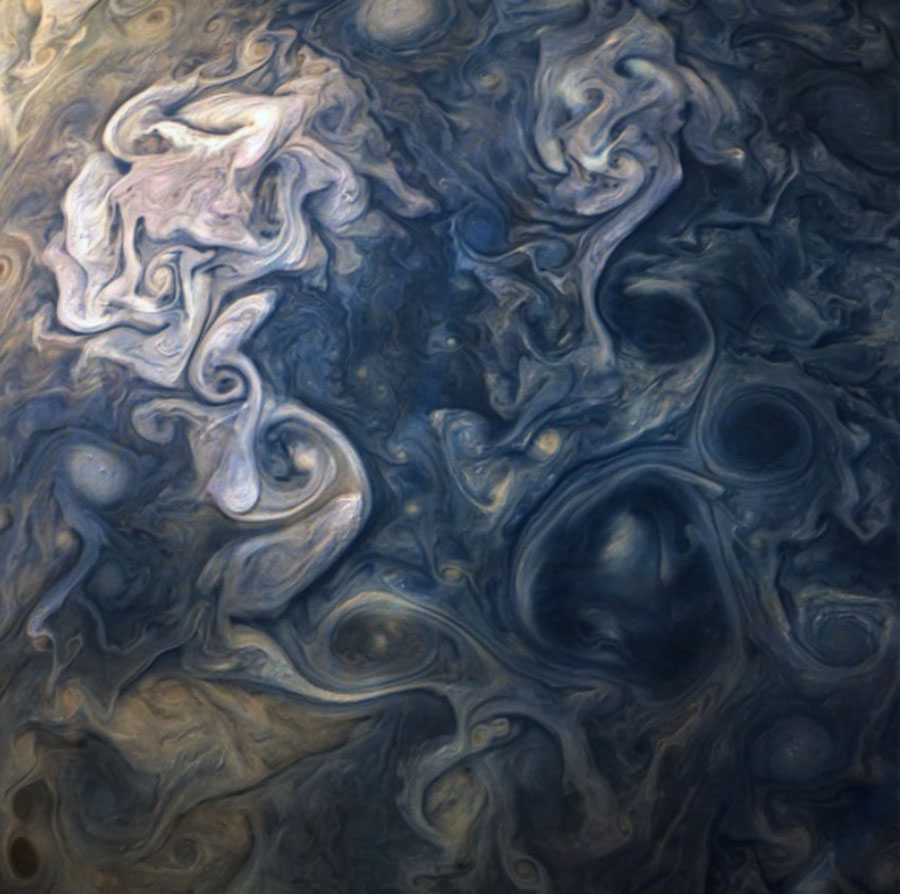 Photos of Jupiter taken by Juno, Spacecraft, Mission, Clouds like a painting