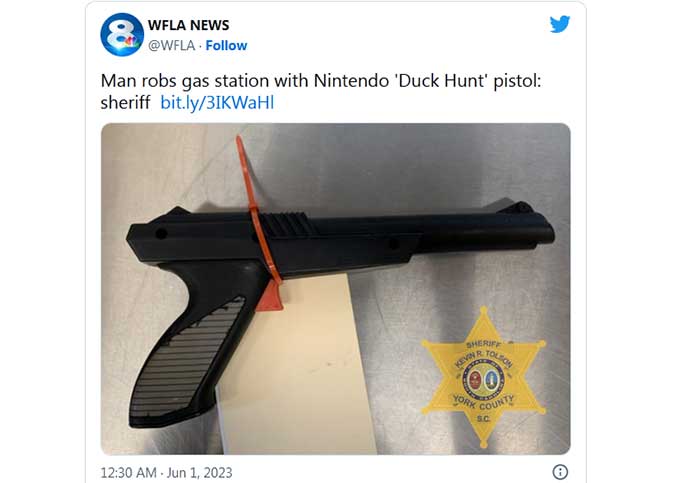 Man Robs Convenience Store of $300 with Nintendo Toy Gun